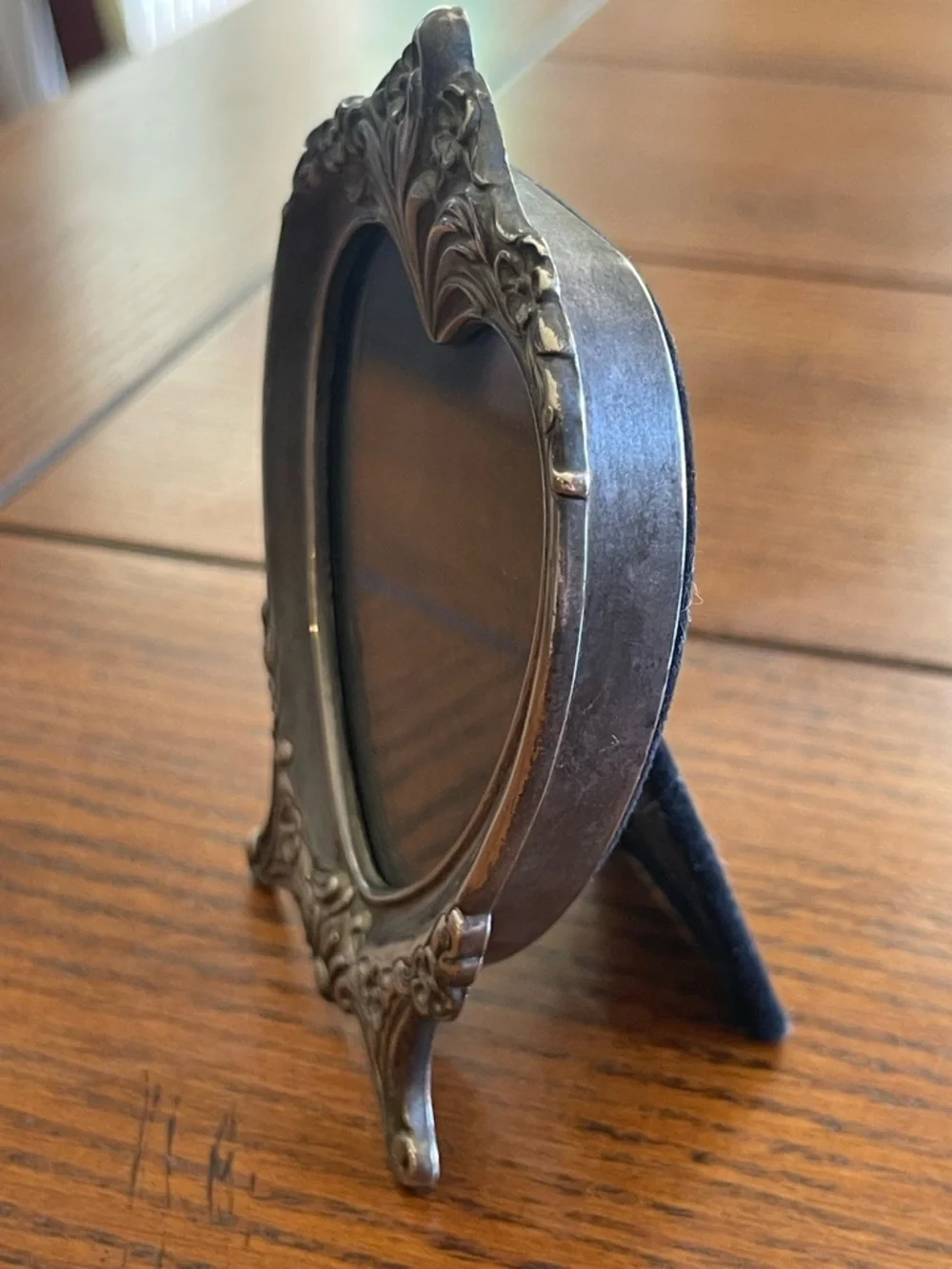 Vintage Art Nouveau Style Sheffield Silverplate Miniature Heart Picture Frame